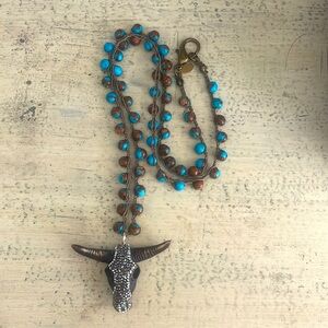 Handmade Gemstone steer necklace